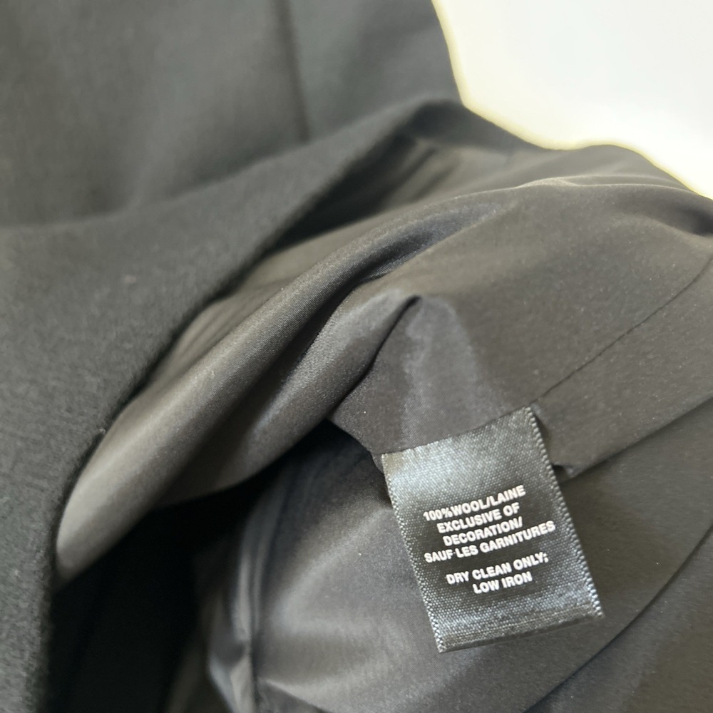 Lafayette 148 Womens Black Midi Dress Size 8 Wool Classic Career Luxury Half Slv - Picture 16 of 16